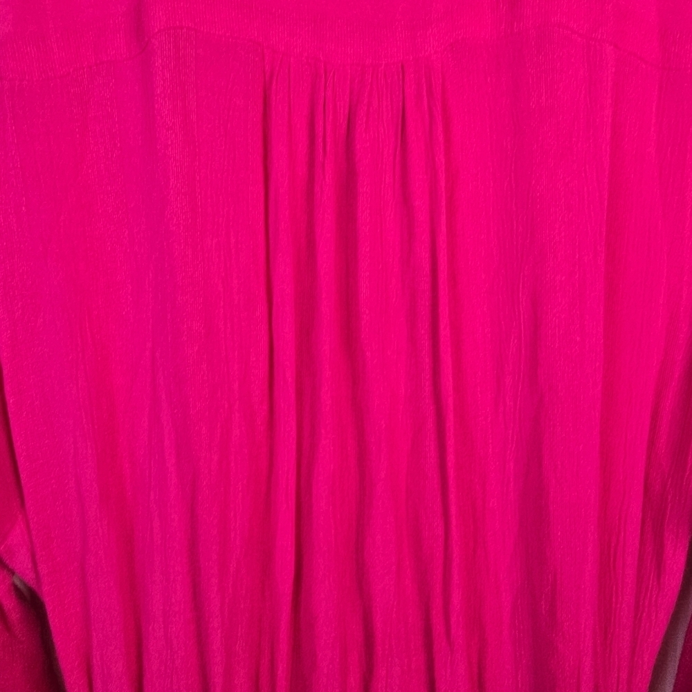 FREE PEOPLE Women's Delilah Embroidered Wrap Mini Dress In Hot Pink Boho Size M - Picture 14 of 16